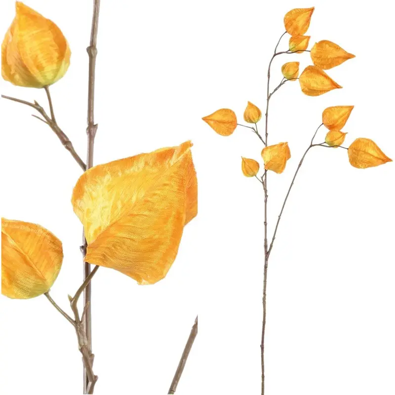 Kunstpflanze – Orange Physalisfrüchte, Verzweigte Form, Naturnahe Optik | PTMD