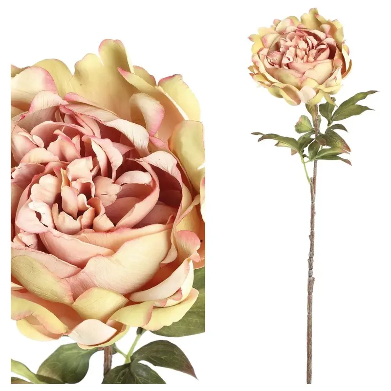 Kunstpflanze – Rosa Pfingstrose, Detailreiche Blüte, Natürliche Optik | PTMD