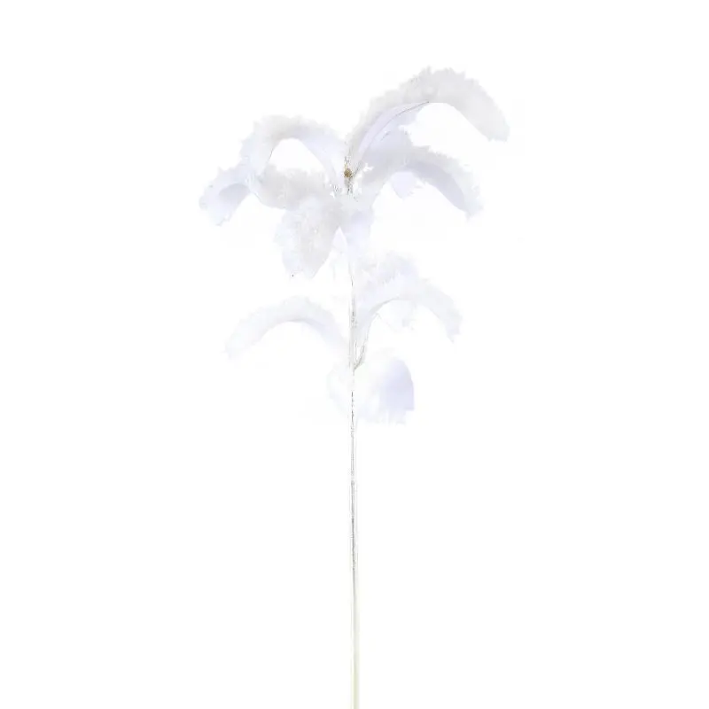 Kunstpflanze - Weißes Magnolienblatt Spray, Haarige Oberfläche, Polyester | PTMD