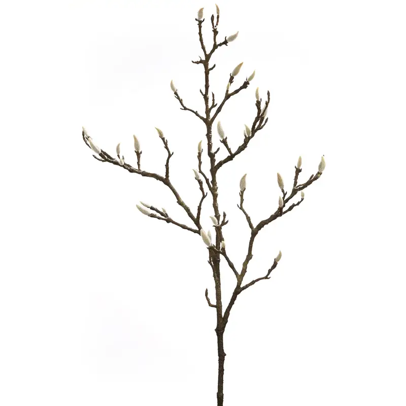 Kunstzweig – Dunkelbraune Kunstfasern, Magnolienknospen, Natürliche Zweigoptik - Magnolienknospenzweig | Fink Living