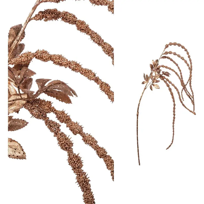Kunstzweig – Kupfer PE, Amaranthus Design, Glitzerndes Finish | PTMD