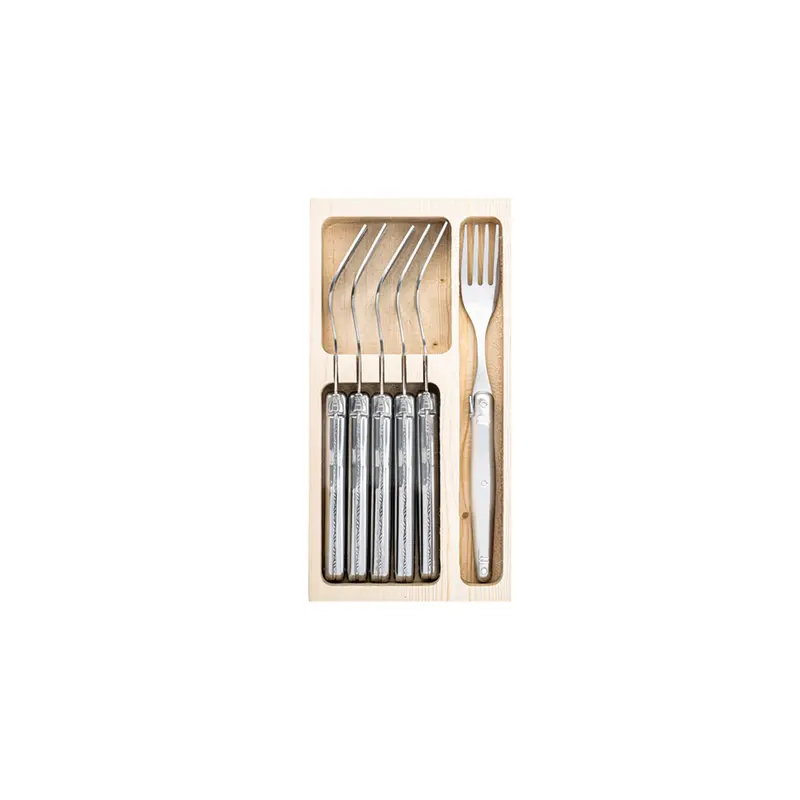 LAGUIOLE GABEL-SET "PREMIUM LINE" | Edelstahl | 6 Gabeln | Farbe