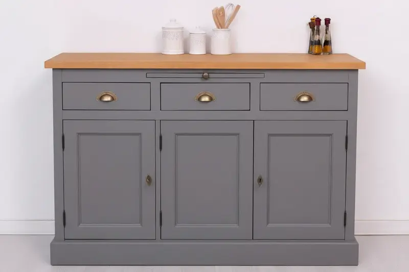 Landhaus Sideboard aus Massivholz im Landhausstil mit 3 Schubladen und Türen