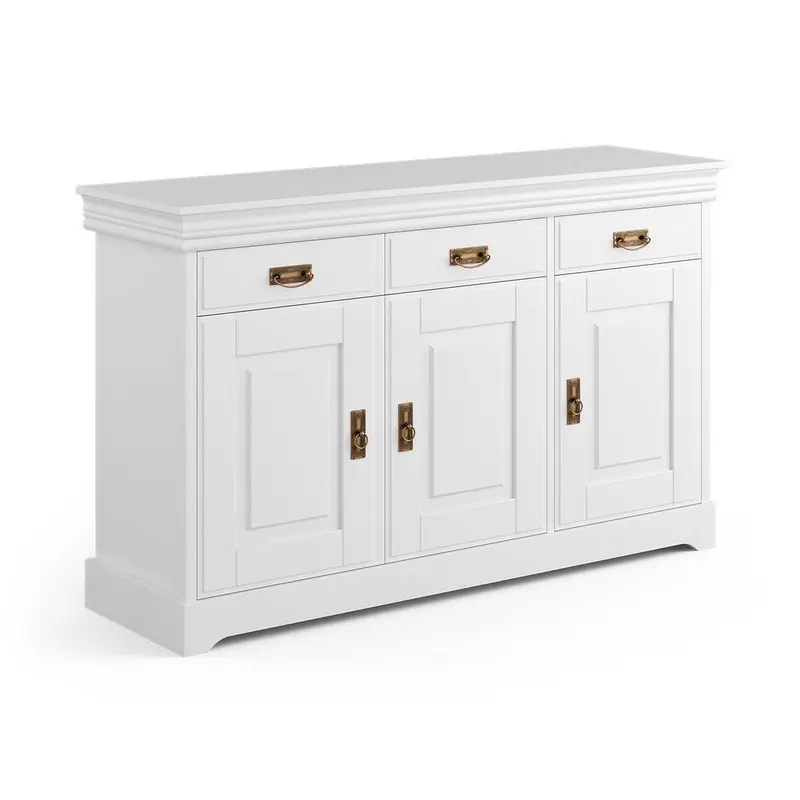 Landhaus Sideboard Toskania aus Massivholz in weiß