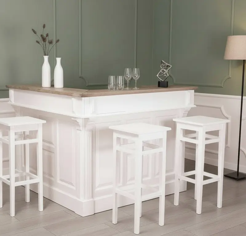 Landhausbar aus Massivholz in L-Form