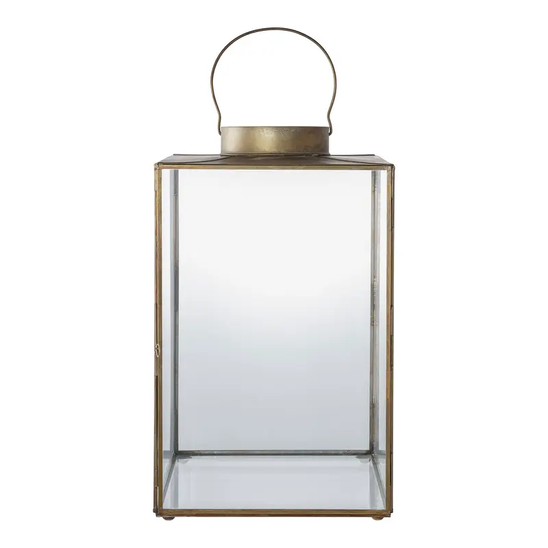 Laterne – Antik Messing Optik, Glasflächen, 42 cm Höhe - Mohali | House Nordic