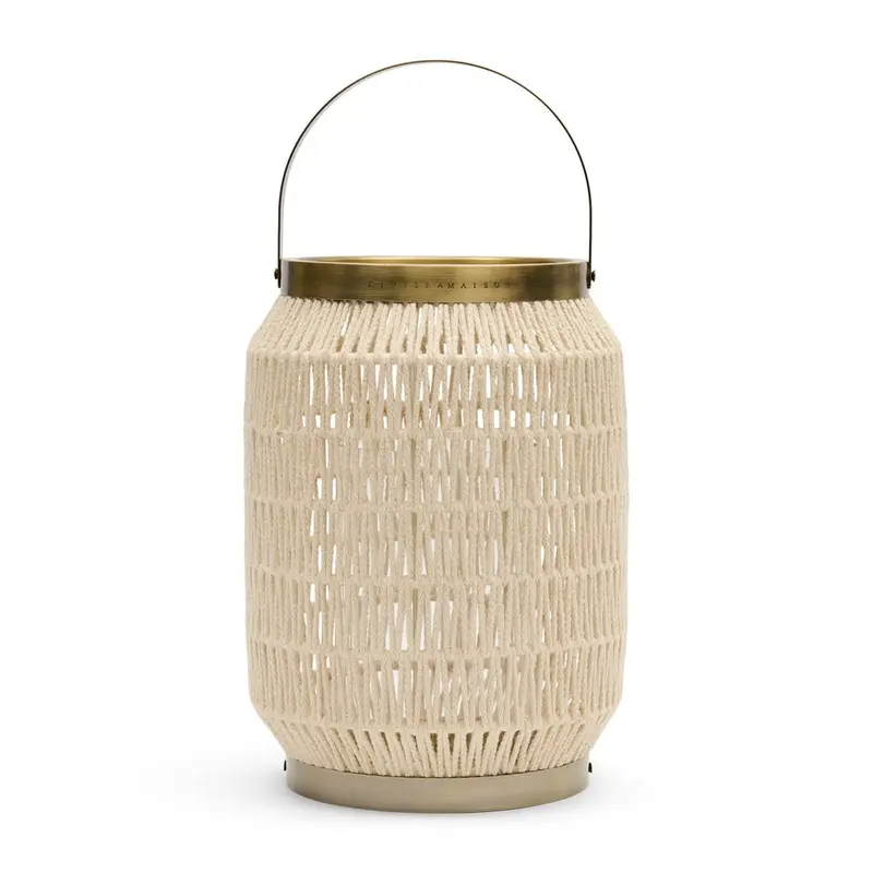 Laterne Beige Baumwolle & Metall 1 - San José | Rivièra Maison