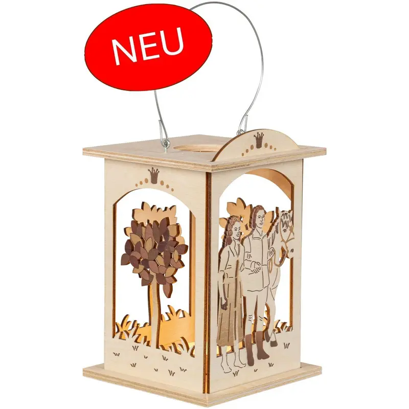 Laterne "Das singende, klingende Bäumchen®" für 1 Teelicht oder mit LED‑Stripe, einfarbig abgesetzt, 16 cm