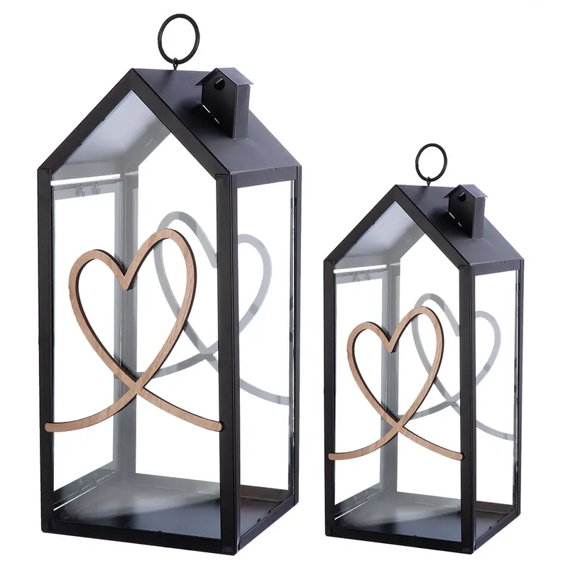 Laterne – Haus Design, Herz Motiv, Geriffeltes Glas - Heart | Gilde