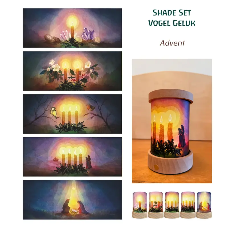 Laternen Shades-Set 'Advent' 5 Stk. - Vogel Geluk