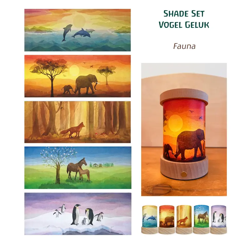 Laternen Shades-Set 'Fauna' 5 Stk. - Vogel Geluk