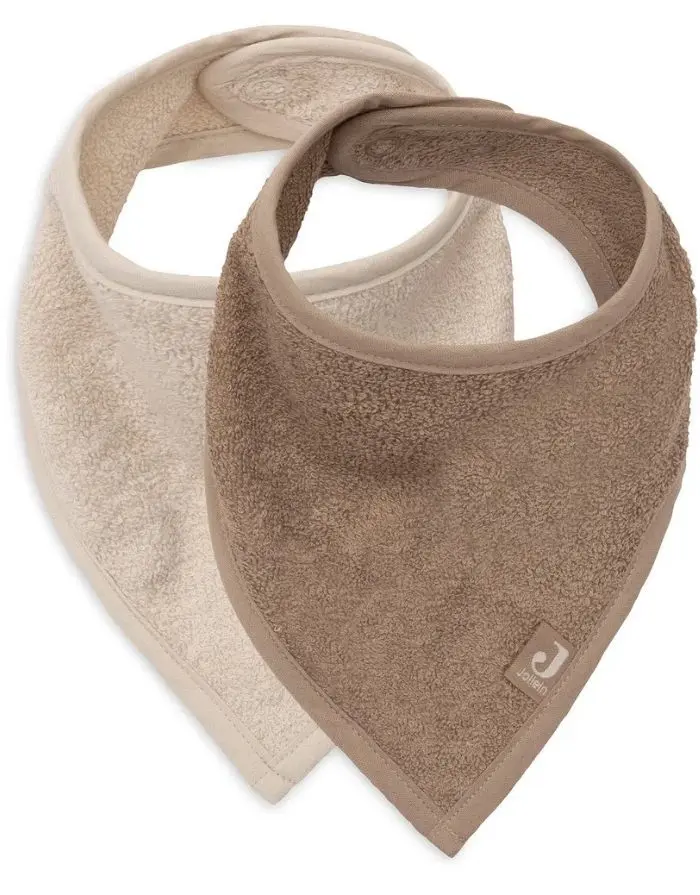 Lätzchen Frottee Bandana 2er Set I Sand/Milky Coffee