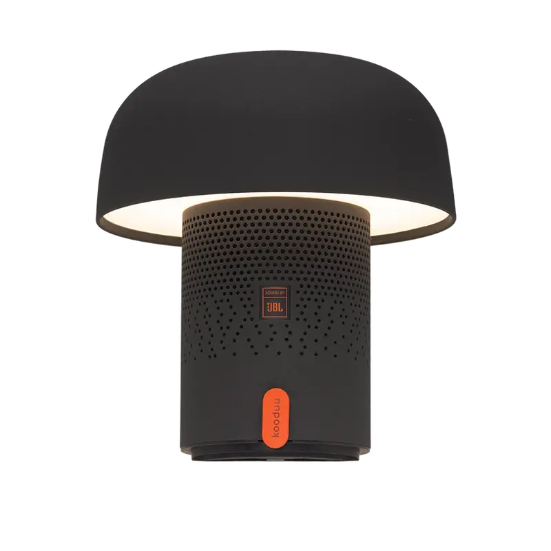 Lautsprecherleuchte mit pilzförmigem Design, dimmbarem LED-Licht und Ladestation – Sensa PLAY | Kooduu