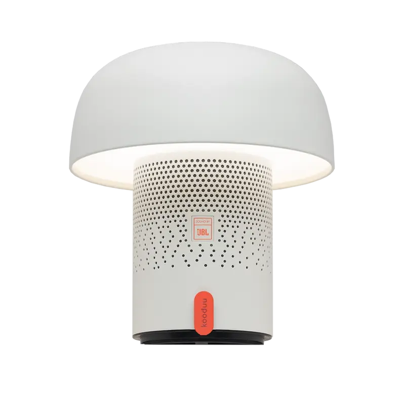 Lautsprecherleuchte mit pilzförmigem Design, dimmbarem LED-Licht und Ladestation – Sensa PLAY | Kooduu