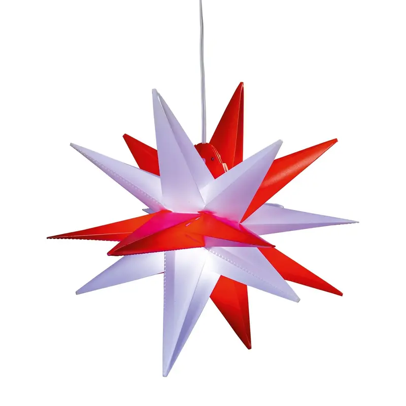 LED Adventsstern für Außen, Ø 35 cm in rot/weiß von HGD