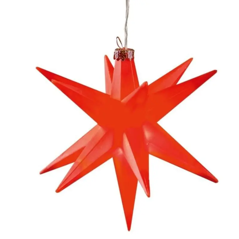 LED Adventsstern Ø 8 cm, rot, batteriebetrieben von HGD