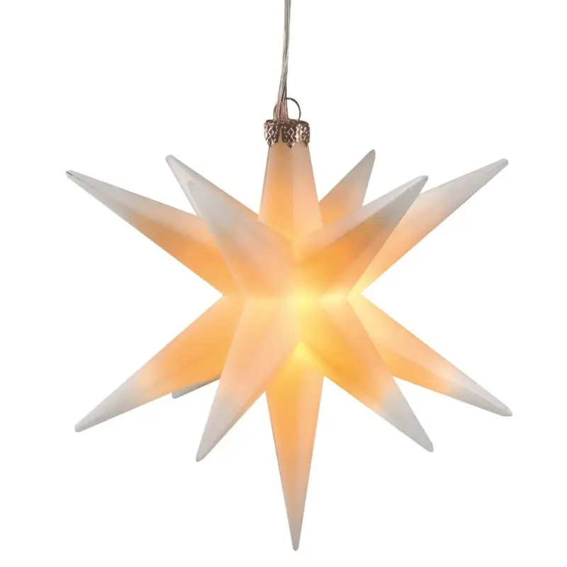 LED Adventsstern Ø 8 cm, weiß, batteriebetrieben von HGD