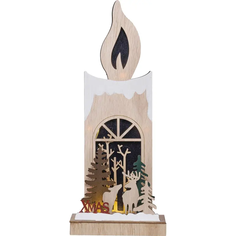 LED Deko-Kerze "Rehe" mit Timer farbig, 36 cm