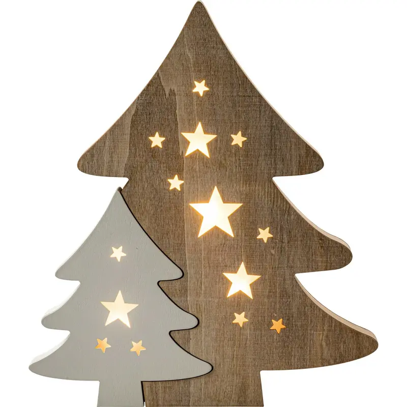 LED Diorama Doppel-Weihnachtsbaum, 40 cm