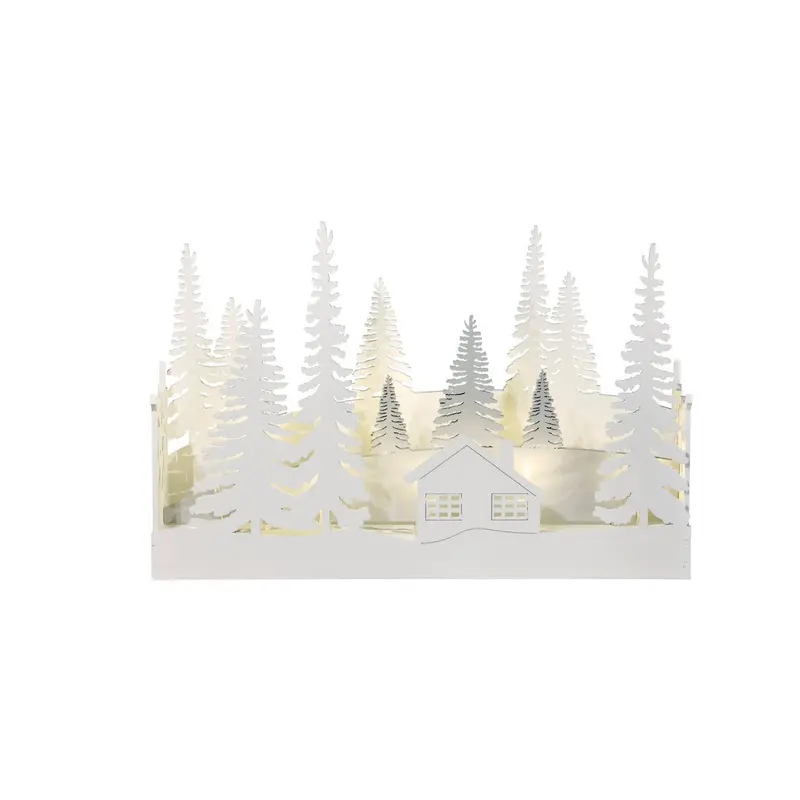 LED Diorama "Winterwald" mit Timer, 30 cm