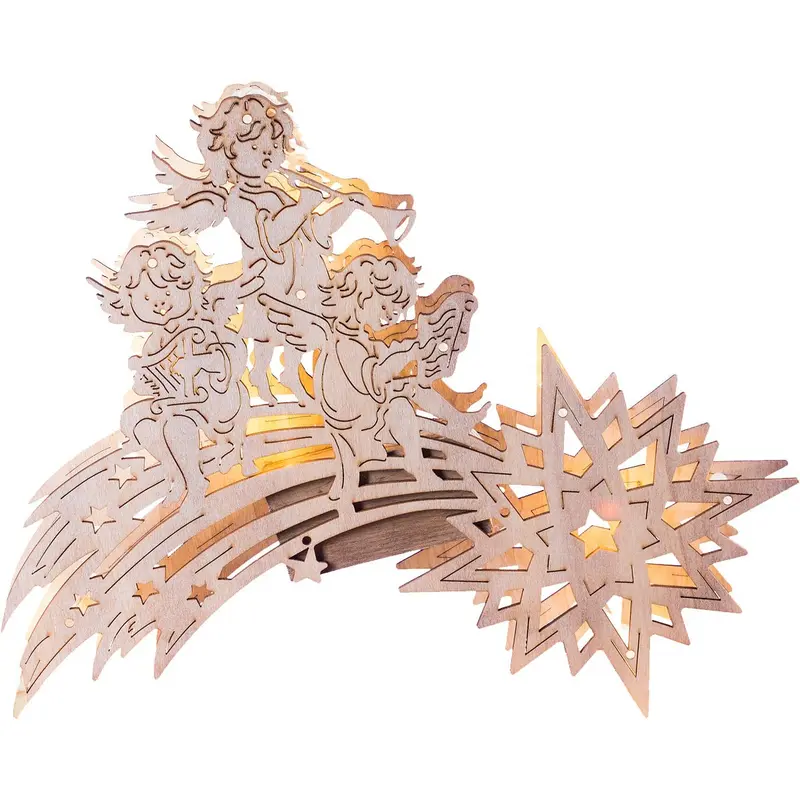 LED Fensterbild "Engel mit Sternschnuppe"