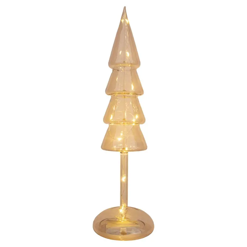 LED Glas - Weihnachtsbaum Amber-Gold, 32 cm