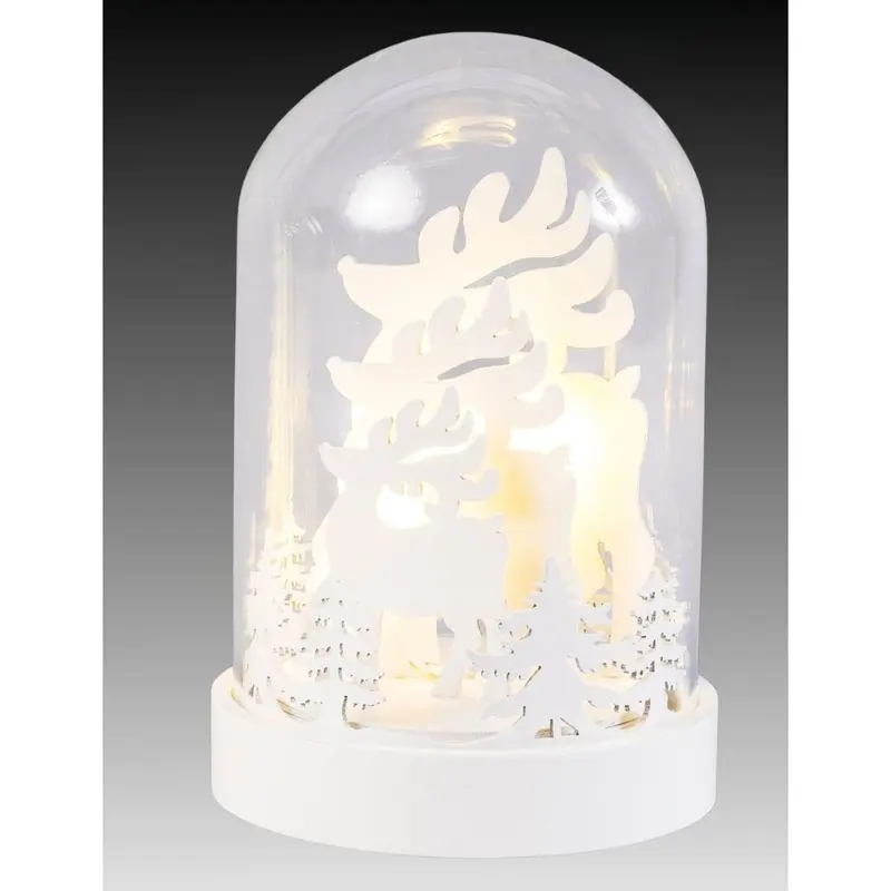 LED Glasdome "Hirsche", 18 cm