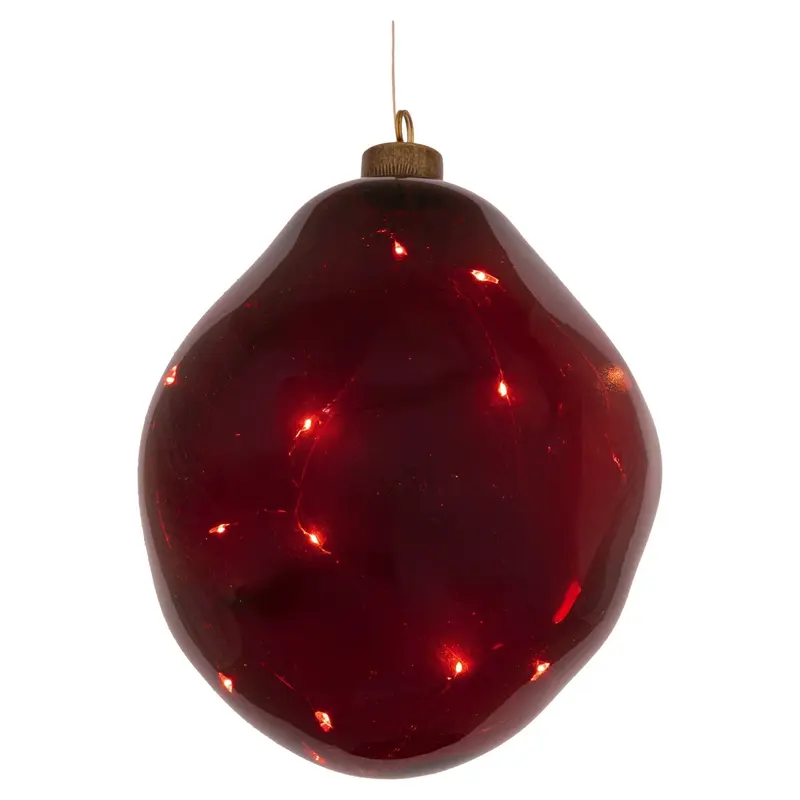 LED Glasform organisch zum Hängen Rot, 19 cm