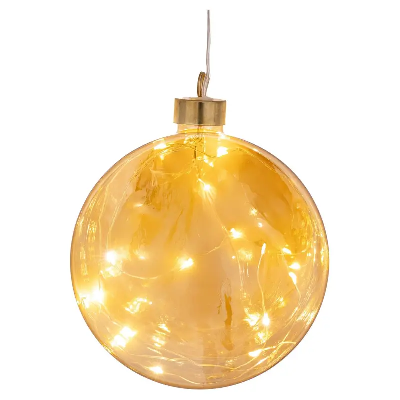 LED Glastaler zum Hängen Amber-Gold, 13 cm hoch