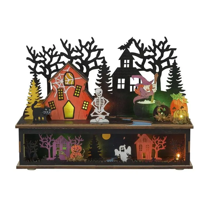 LED "Halloween Geisterstadt" mit Timer, farbig, 30 cm