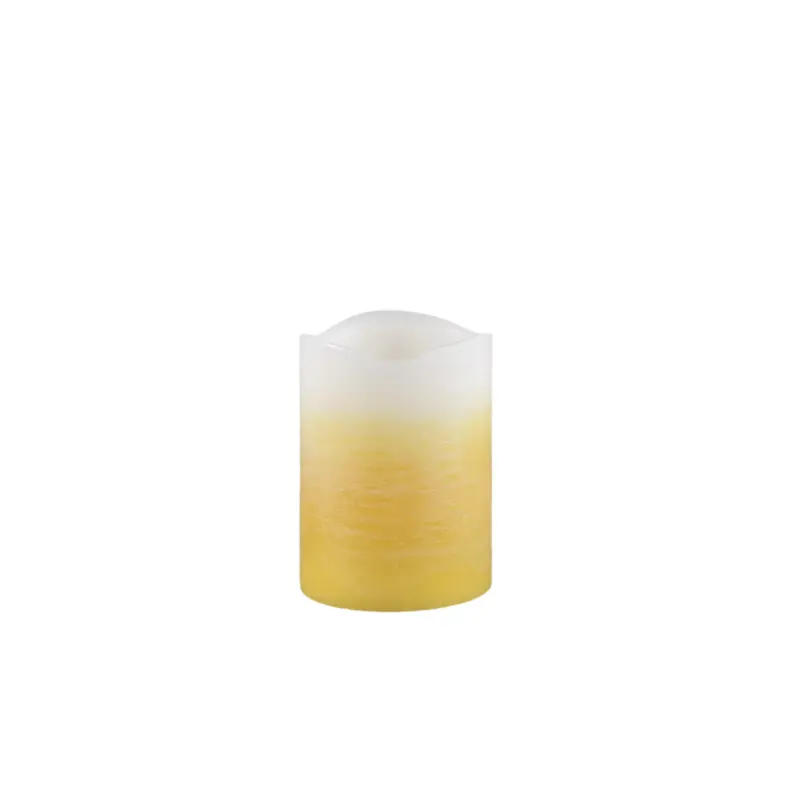 LED Kerze – Ombre Farbeffekt, Gelbe Farbe, Flackernde Flamme, M | PTMD