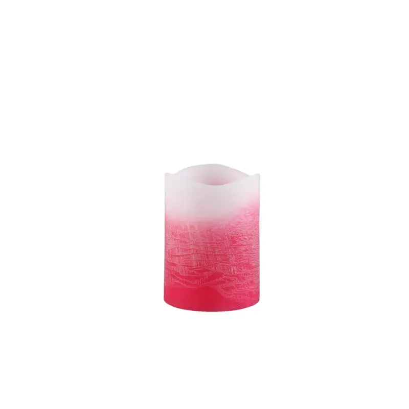 LED Kerze – Ombre Farbeffekt, Rosa Farbe, Flackernde Flamme, S | PTMD