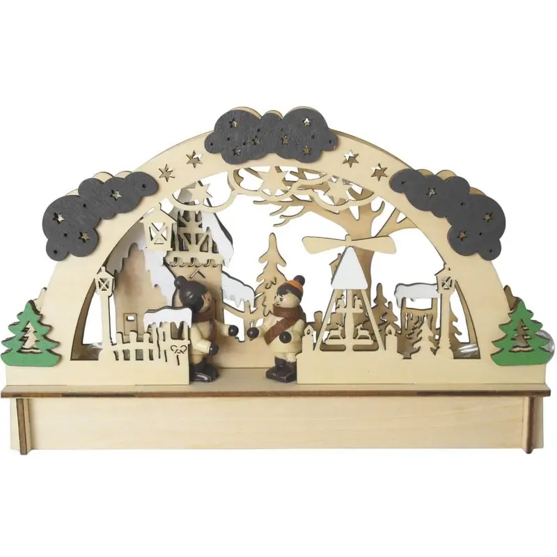 LED-Lichterbogen Mini "Winterkinder", farbig, 23 cm