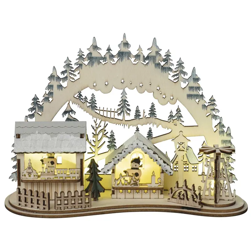 LED Lichterbogen "Weihnachtsmarkt", farbig, 20 cm