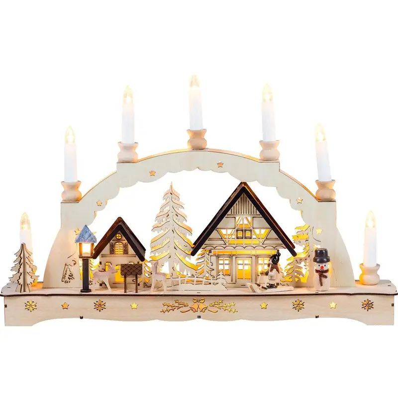 LED Lichterbogen "Weihnachtsromantik", natur, 48 cm