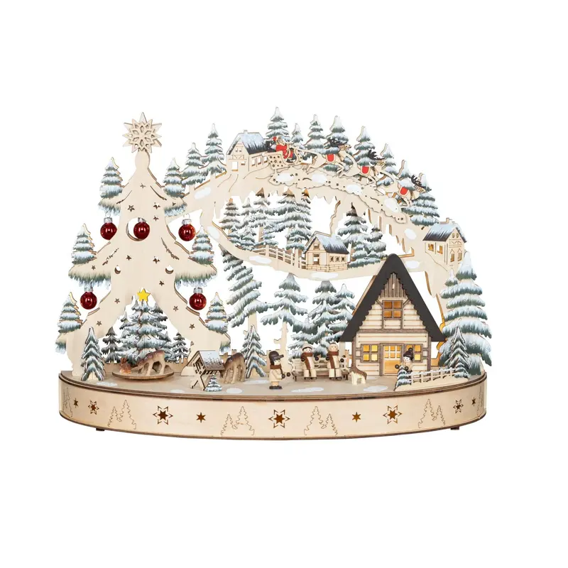 LED Lichterbogen "Weihnachtstraum" mit beweglichem Weihnachtsbaum, 36 cm