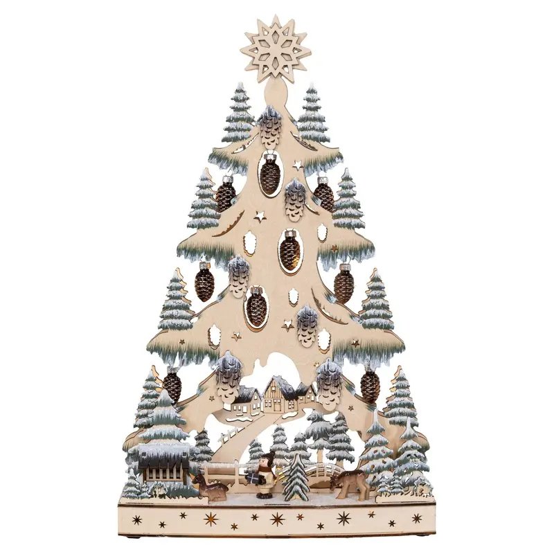 LED Lichterspitze "Baum mit Glas - Tannenzapfen", 44 cm