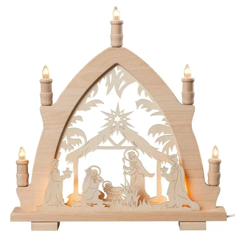 LED Lichterspitze "Christi Geburt", natur, 43 cm