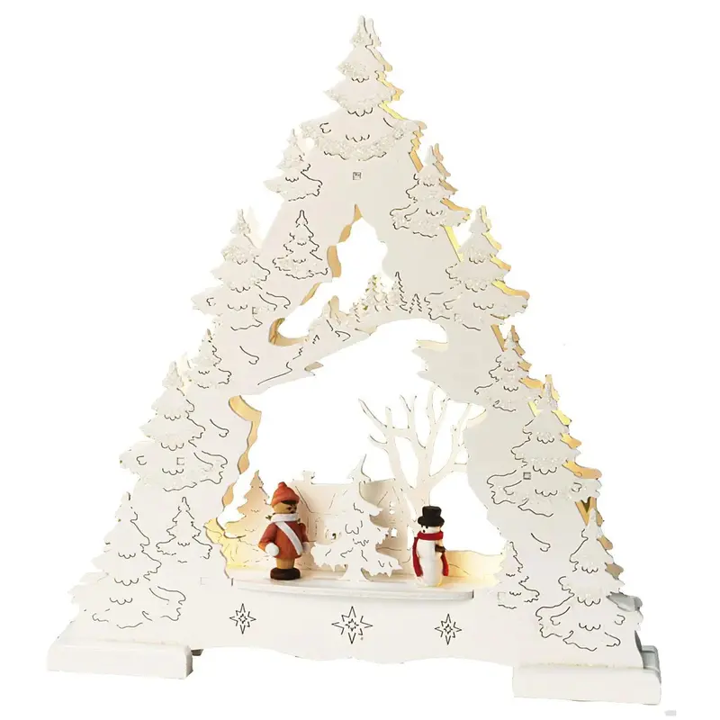 LED Lichterspitze "Kind und Schneemann"