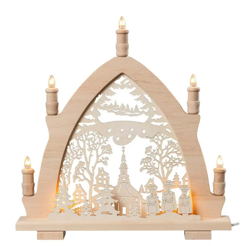 LED Lichterspitze "Seiffener Kirche", natur, 43 cm