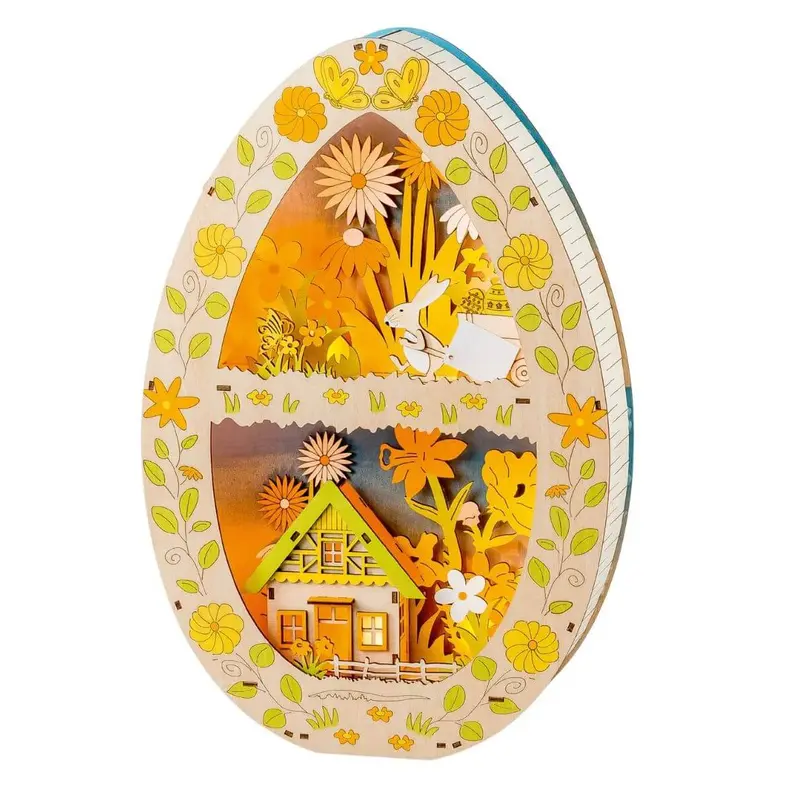 LED Oster-Diorama in XL, farbig, 45 cm