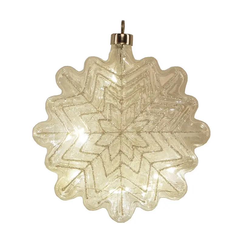 LED "Schneeflocke" aus Glas mit Kristalloptik, Ø 15 cm