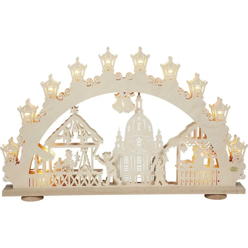 LED Schwibbogen "Dresdener Strietzelmarkt", 66 cm