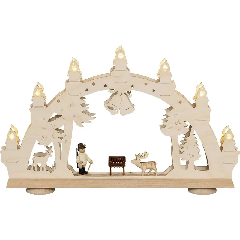 LED Schwibbogen "Jäger im Wald", 49 cm