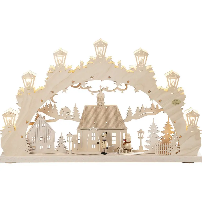 LED Schwibbogen "Kind mit Schlitten", 52 cm