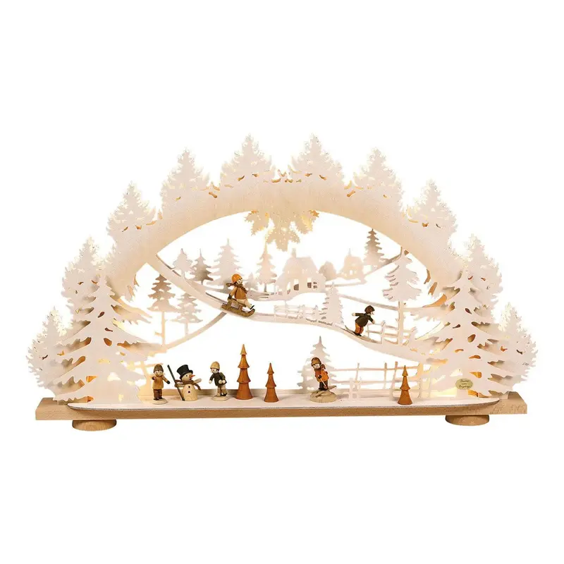 LED Schwibbogen "Kinder im Schnee", 66 cm