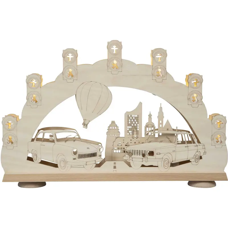 LED Schwibbogen (N)ostalgie "Trabant und Wartburg", 52 cm