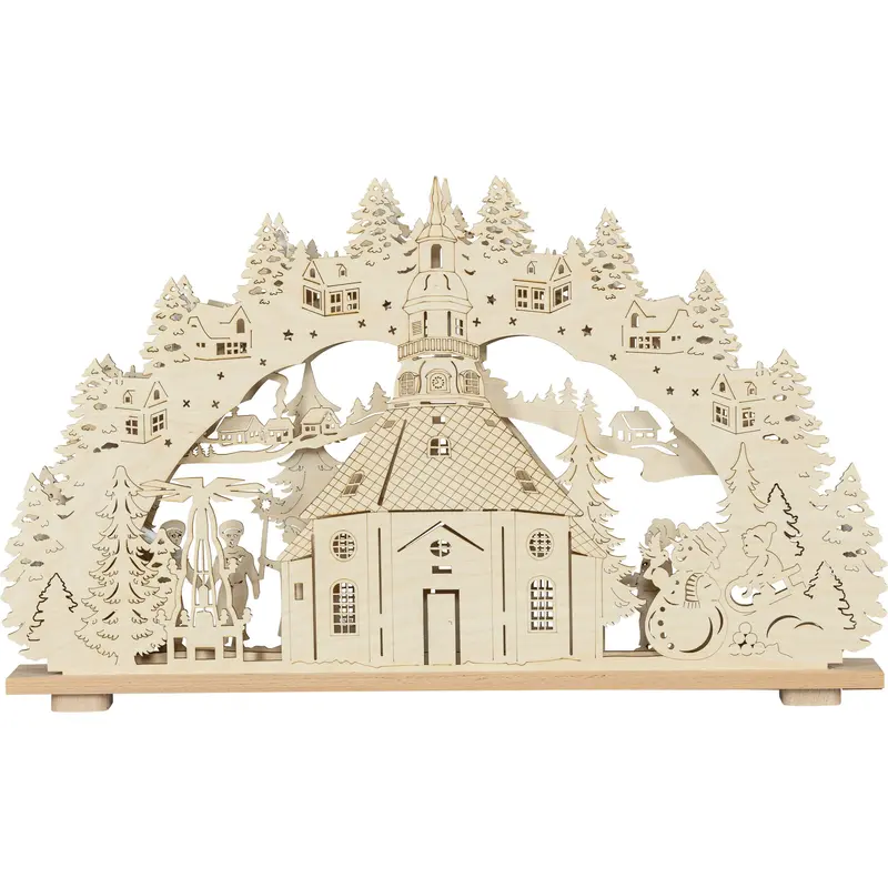 LED Schwibbogen "Seiffener Kirche", 66 cm