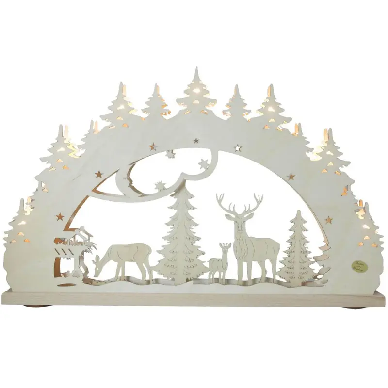 LED Schwibbogen "Wildfütterung", 52 cm
