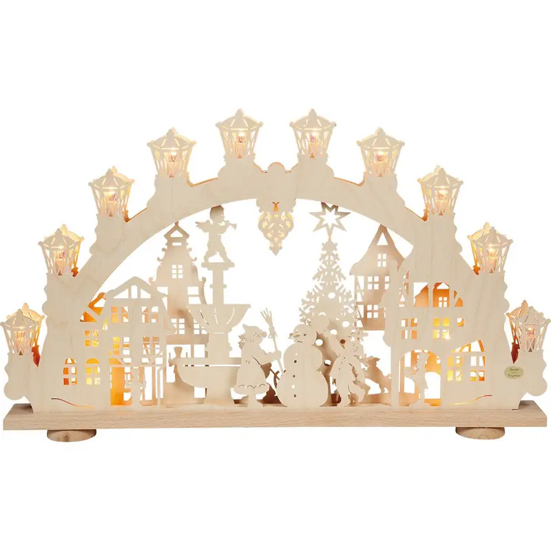LED Schwibbogen "Winter in der Stadt", 66 cm